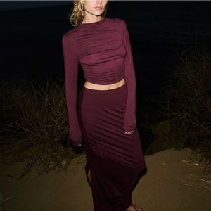 Free People Burgundy Maxi Dress